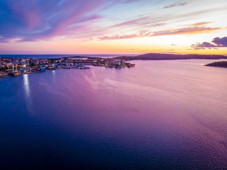 Aerial view of Pula in the evening, Croatia