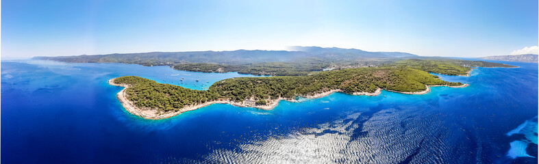 Aerial view of the Hvar island in Croatia