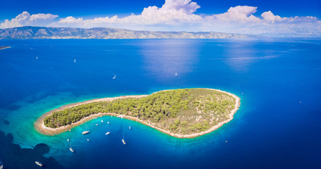 Aerial view of the Hvar island in Croatia