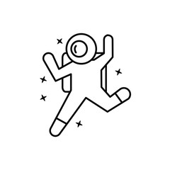 Fototapeta na wymiar Astronaut, jump, star icon. Element of astronaut icon