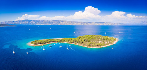 Aerial view of the Hvar island in Croatia