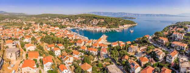 Aerial view of Jelsa in Croatia