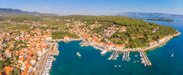 Aerial view of Jelsa in Croatia