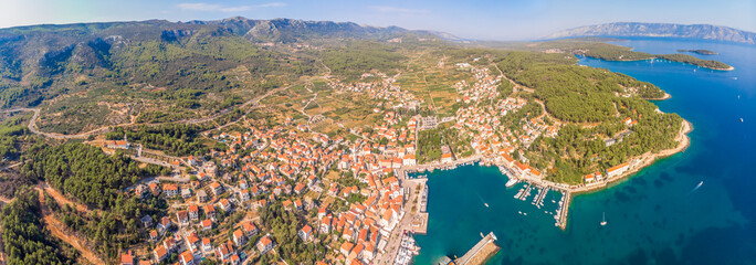 Aerial view of Jelsa in Croatia