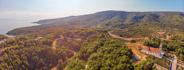Aerial view of Jelsa in Croatia