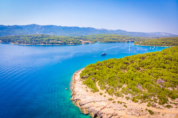 Aerial view of the Hvar island in Croatia