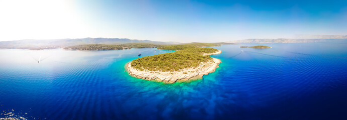 Aerial view of the Hvar island in Croatia