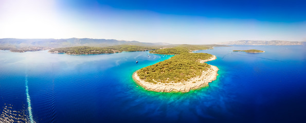 Aerial view of the Hvar island in Croatia