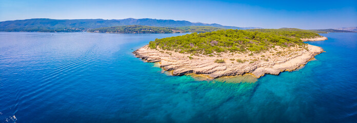 Aerial view of the Hvar island in Croatia
