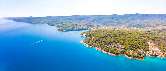 Aerial view of the Hvar island in Croatia