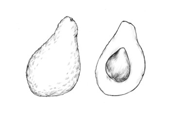 Zwei Avocado-Hälften