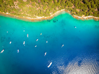 Aerial view of the Hvar island in Croatia