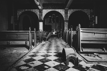 urbex, old abanoned church. Urban.