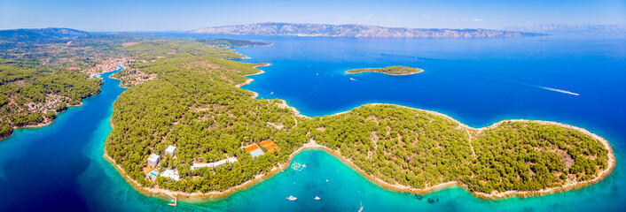 Aerial view of the Hvar island in Croatia