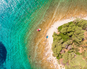Aerial view of the Hvar island in Croatia