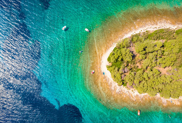 Aerial view of the Hvar island in Croatia