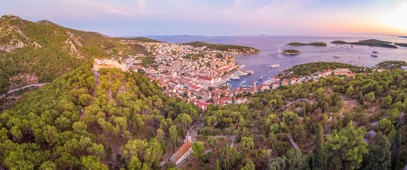 Aerial view of Hvar, Croatia