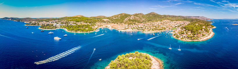 Aerial view of Paklinski Islands in Hvar, Croatia