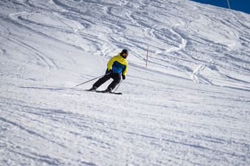 Fototapeta na wymiar Winter Skier, Skiing, snow, bluesky