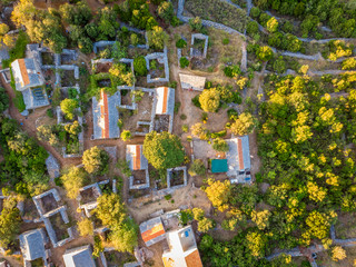 Aerial view of village of Humac in Croatia