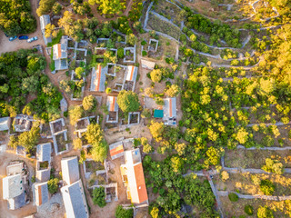 Aerial view of village of Humac in Croatia