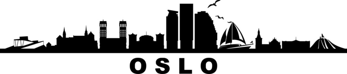 Obraz premium Oslo City Skyline Vector Silhouette