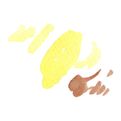 Abstract watercolor paper splash shapes isolated drawing. Illustration aquarelle for background.