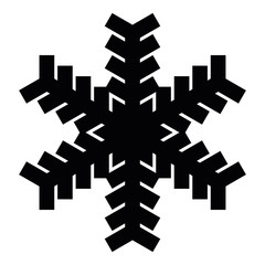 Snowflake icon. Christmas and winter theme. Simple flat black illustration on white background