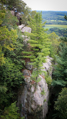 At the peak of the rock