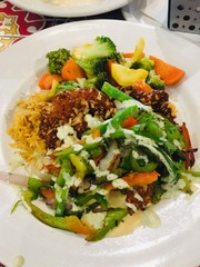 salad with meat and vegetables