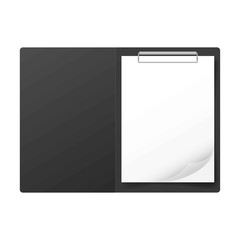Folder with a white sheet of paper on a white background, vector