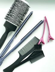 Hairdressing tools. Beauty industry.