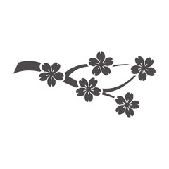 Blooming Japanese Sakura icon in a flat style. Vector illustration.