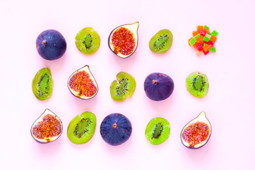 Creative background mit organic fruits. Sweetest Day