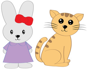 rabbit in a dress and a tiger cub