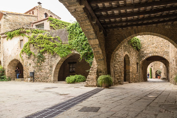 Fototapeta na wymiar Monells, Girona, medieval town in Catalonia, Spain