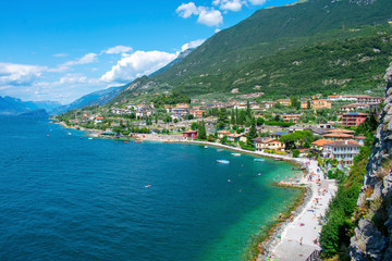 La spiaggia di Malcesine da Castello Scaligero