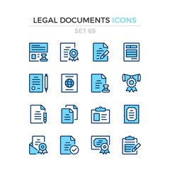Legal documents icons. Vector line icons set. Premium quality. Simple thin line design. Modern outline symbols collection, pictograms.