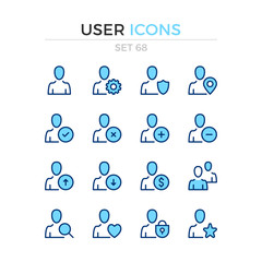 User icons. Vector line icons set. Premium quality. Simple thin line design. Modern outline symbols collection, pictograms.