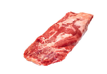 Flank marble beef Steak on white background