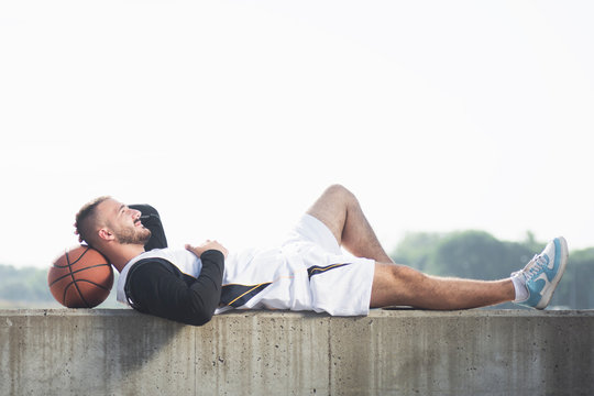 resting basketball player