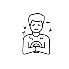 Cramps, man, ache, pain icon. Element of allergy icon