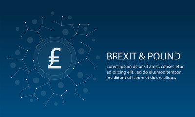 Brexit and pound vector concept