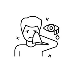 Obraz na płótnie Canvas Man, allergy, eye, pain icon. Element of allergy icon
