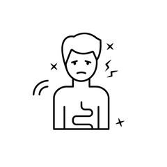 Diarrhea, illness, man icon. Element of allergy icon