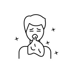 Vomiting, man, nausea icon. Element of allergy icon