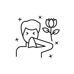Flower, cough, allergy, man icon. Element of allergy icon