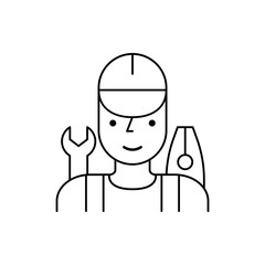 Mechanic wrench worker icon. Element of automobile icon on white background