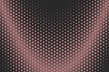 Obraz premium Red Descending Hexagonal Pattern (Parabolic, Dark)