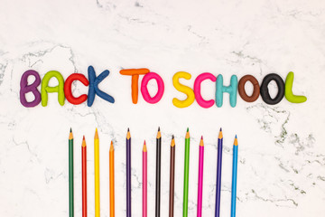 Back to school - School supplies on the desk 